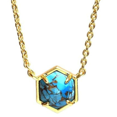 Natural Turquoise Handmade Square Necklace
